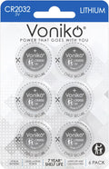 3 Volt CR2032 Battery 6 Pack – Lithium Batteries – 2032 Button Battery Flat – 7 Years Shelf Life