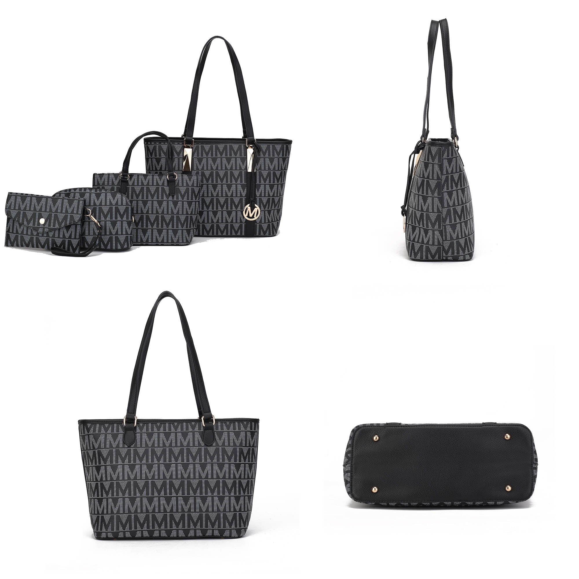 Alexy Women'S Tote Bag, Small Tote Bag, Pouch Purse & Wristlet Wallet Bag 4 Pcs Handbag Set by Mia K - Purple