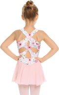 Kid Girls Hollow Back Ballet Leotard with Skirt Sleeveless Dance Dresses