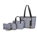 Alexy Women'S Tote Bag, Small Tote Bag, Pouch Purse & Wristlet Wallet Bag 4 Pcs Handbag Set by Mia K - Purple