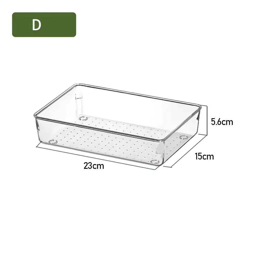 ClearNest Organizer – Transparent Anti-Scratch Drawer Storage Box for Cosmetics, Office & Home